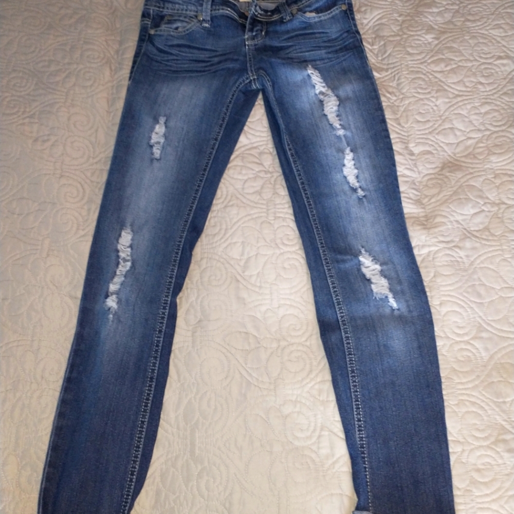 Blue distressed jeans, Blue ASPHALT